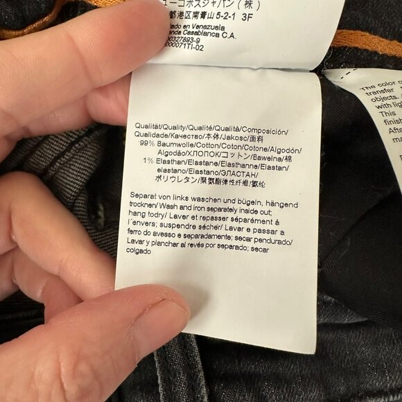 Hugo Boss Delaware Slim Fit Mens Black Denim Jeans 30x32 - Picture 8 of 9